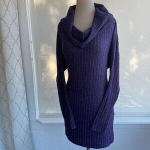White House Black Market Outlet Women's Purple Cowl Neck Sweater Tunic, Size L
